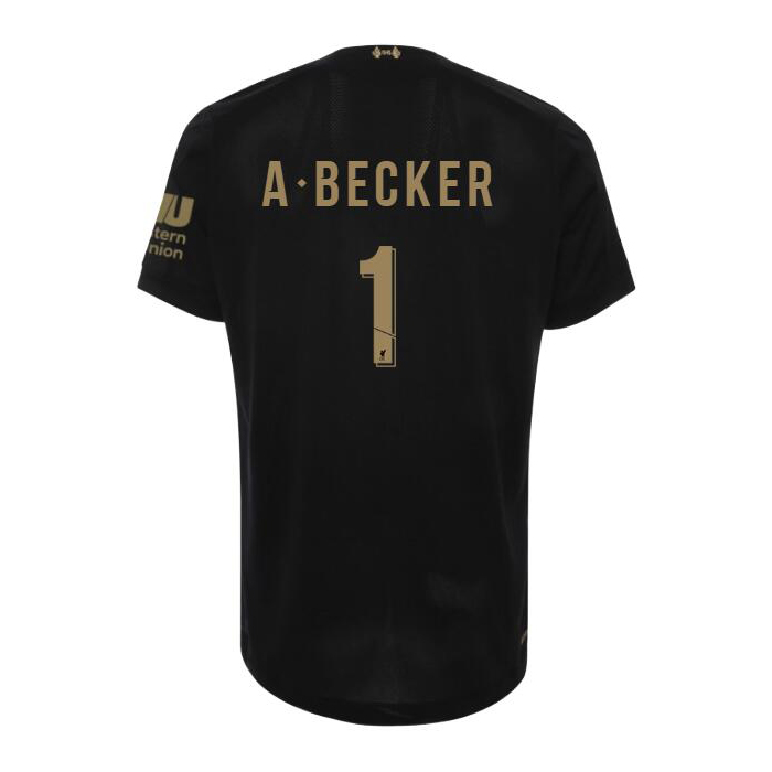 Niño Fútbol Camiseta Alisson Becker 1 Portero Negro 2019/20 La Camisa