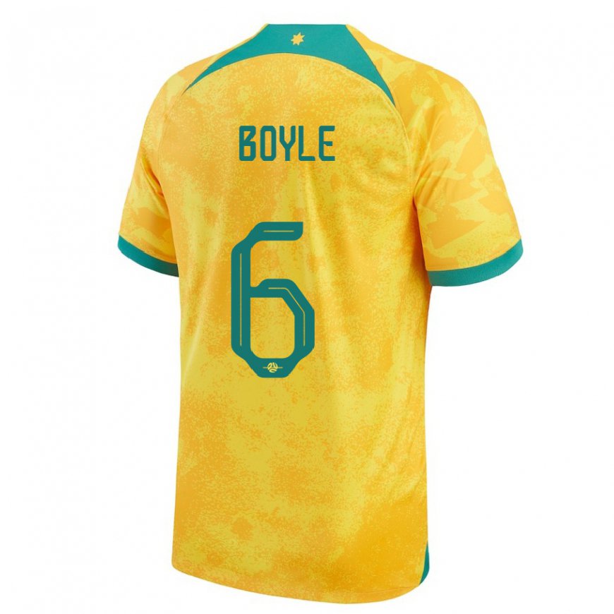 Kandiny Kinderen Australisch Martin Boyle #6 Gouden Thuisshirt Thuistenue 22-24 T-shirt