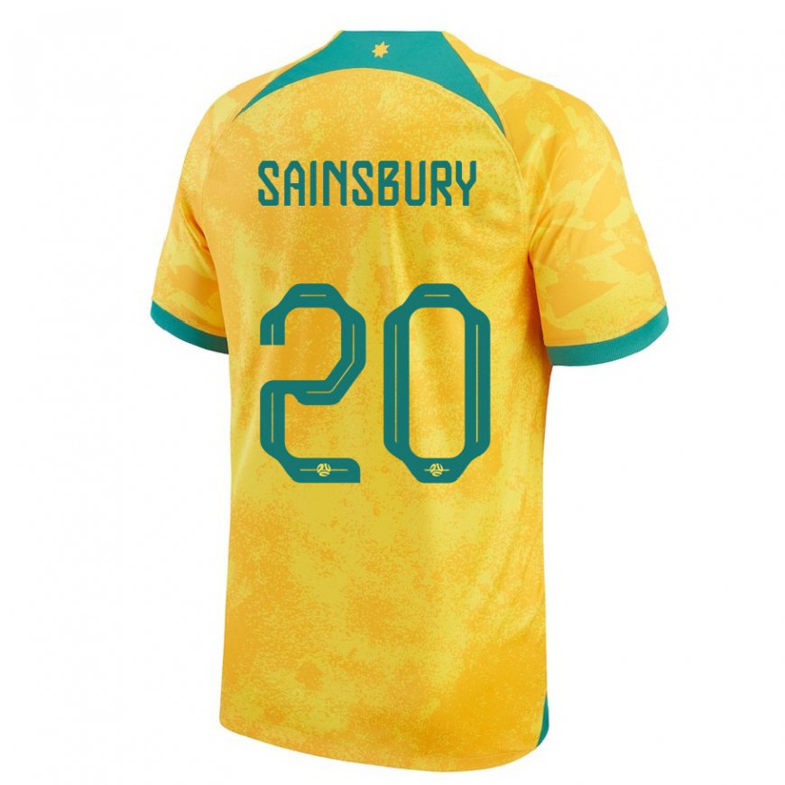 Kandiny Kinderen Australisch Trent Sainsbury #20 Gouden Thuisshirt Thuistenue 22-24 T-shirt