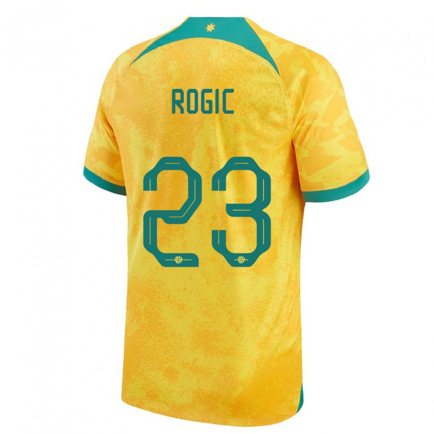 Kandiny Bambino Maglia Australia Tom Rogic #23 D'oro Kit Gara Home 22-24 Maglietta