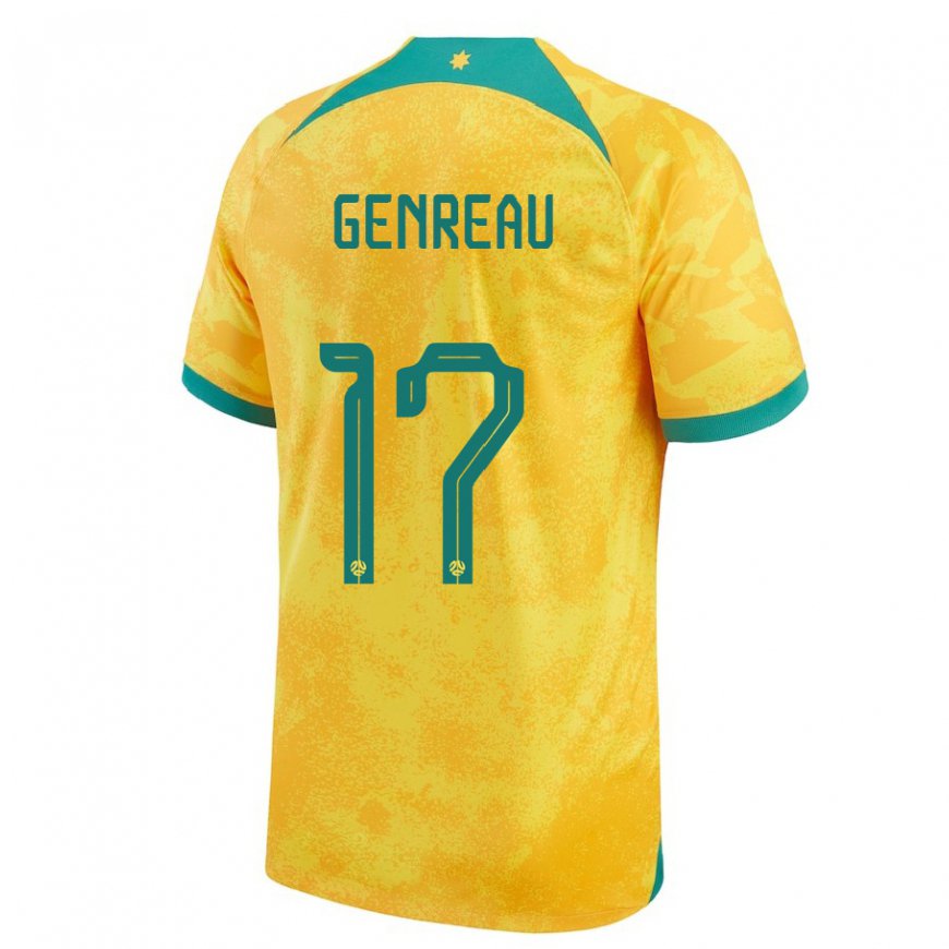 Kandiny Kinderen Australisch Denis Genreau #17 Gouden Thuisshirt Thuistenue 22-24 T-shirt