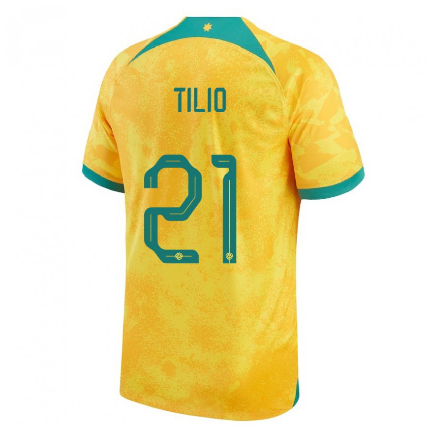 Kandiny Bambino Maglia Australia Marco Tilio #21 D'oro Kit Gara Home 22-24 Maglietta