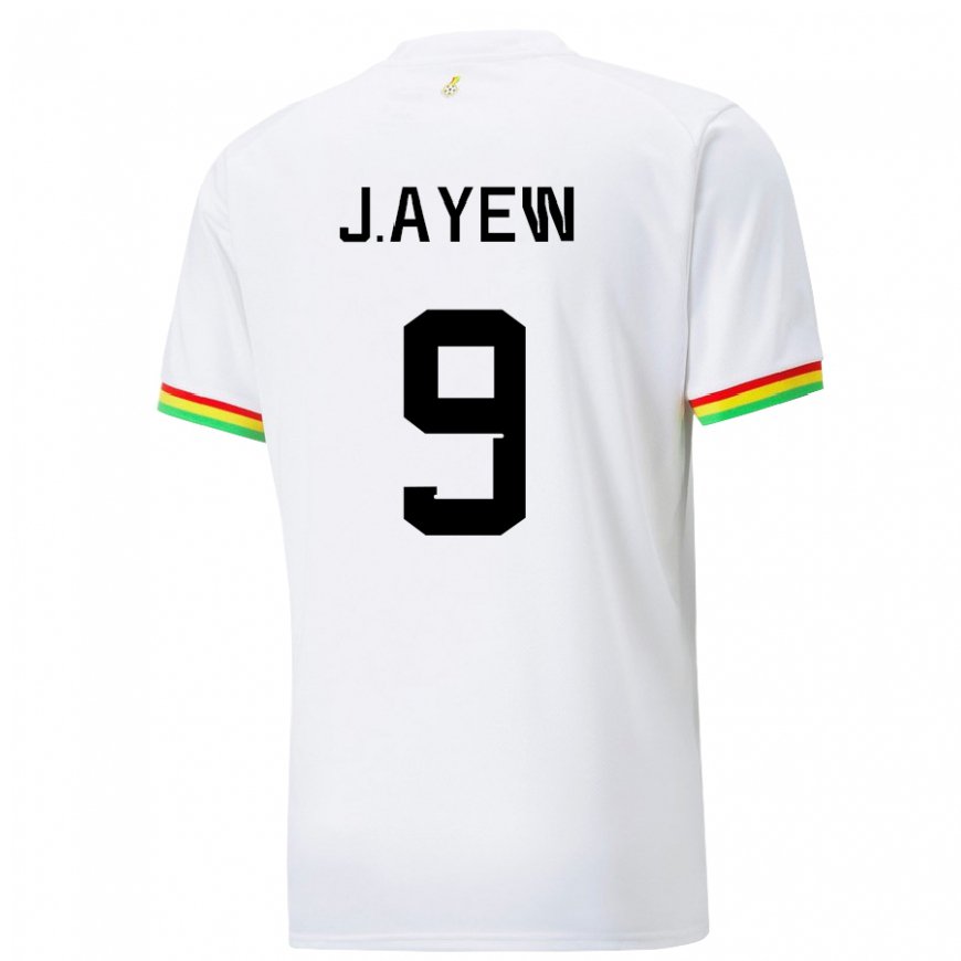 Kandiny Niño Camiseta Ghana Jordan Ayew #9 Blanco 1ª Equipación 22-24 La Camisa