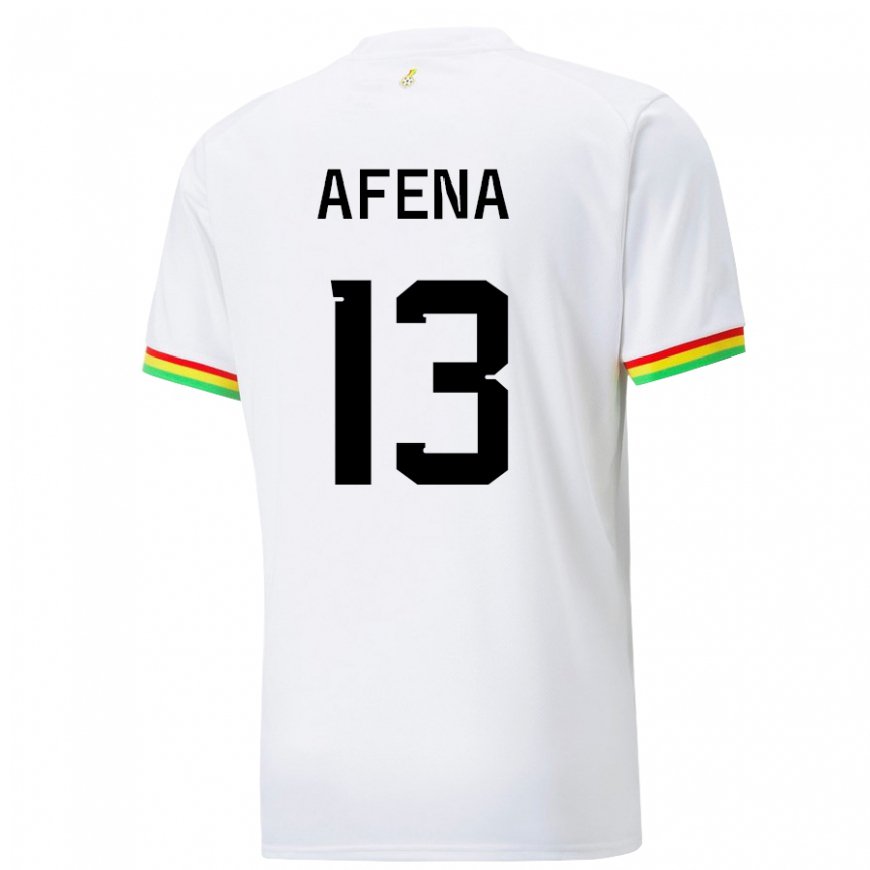 Kandiny Niño Camiseta Ghana Felix Afena-gyan #13 Blanco 1ª Equipación 22-24 La Camisa