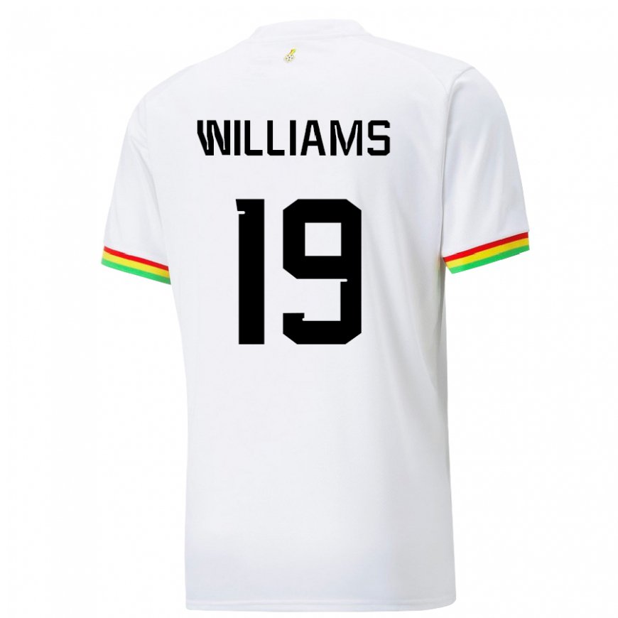 Kandiny Niño Camiseta Ghana Inaki Williams #19 Blanco 1ª Equipación 22-24 La Camisa