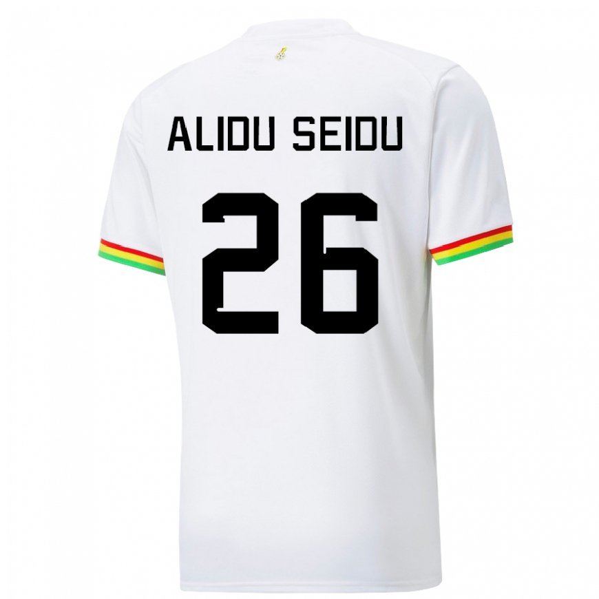 Kandiny Niño Camiseta Ghana Alidu Seidu #26 Blanco 1ª Equipación 22-24 La Camisa