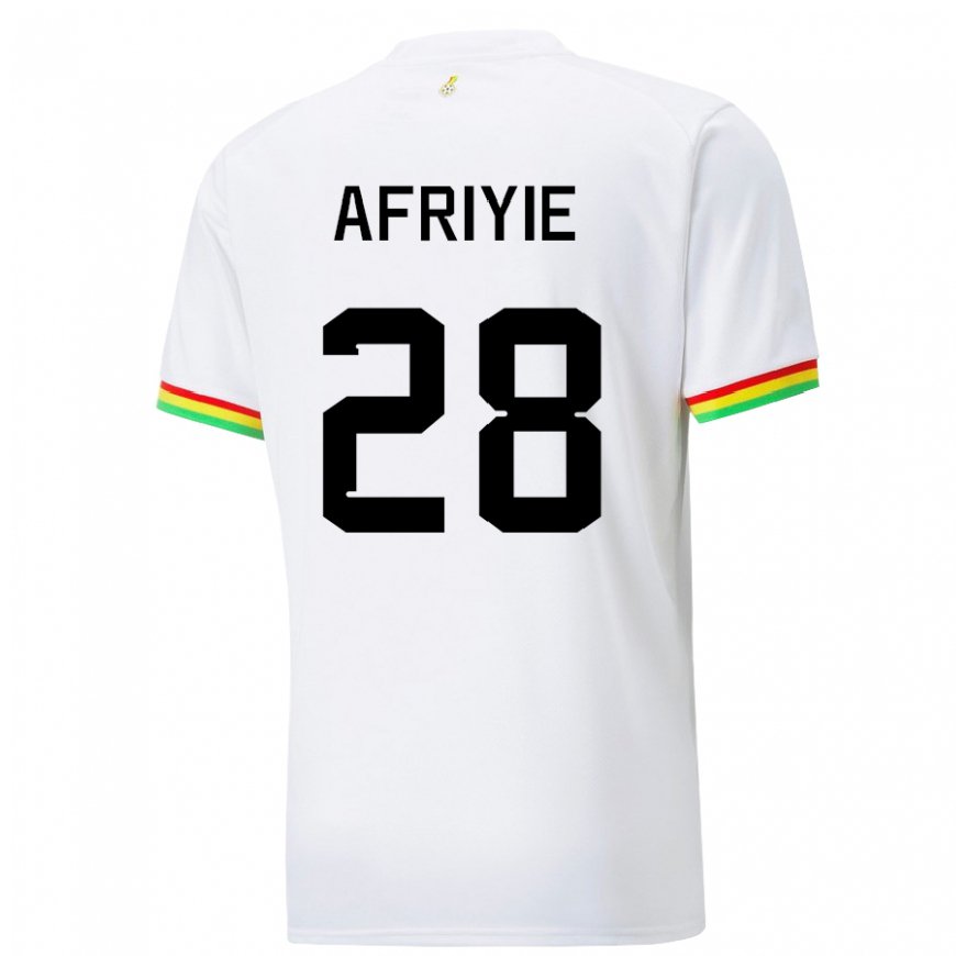 Kandiny Bambino Maglia Ghana Daniel Afriyie #28 Bianco Kit Gara Home 22-24 Maglietta