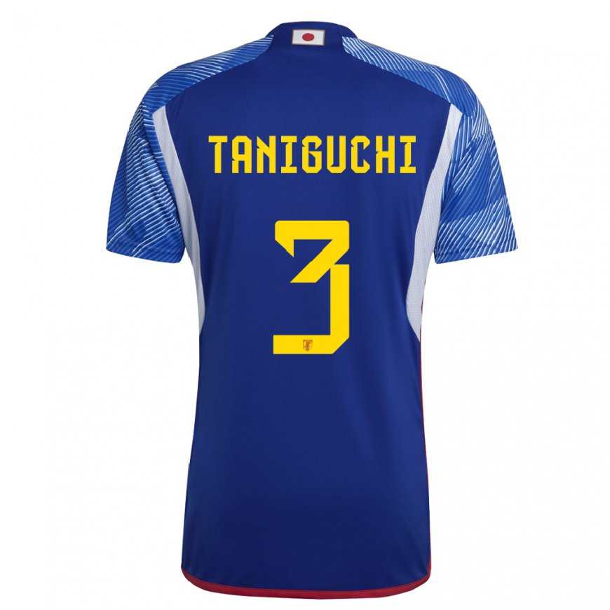 Kandiny Kinderen Japans Shogo Taniguchi #3 Koningsblauw Thuisshirt Thuistenue 22-24 T-shirt