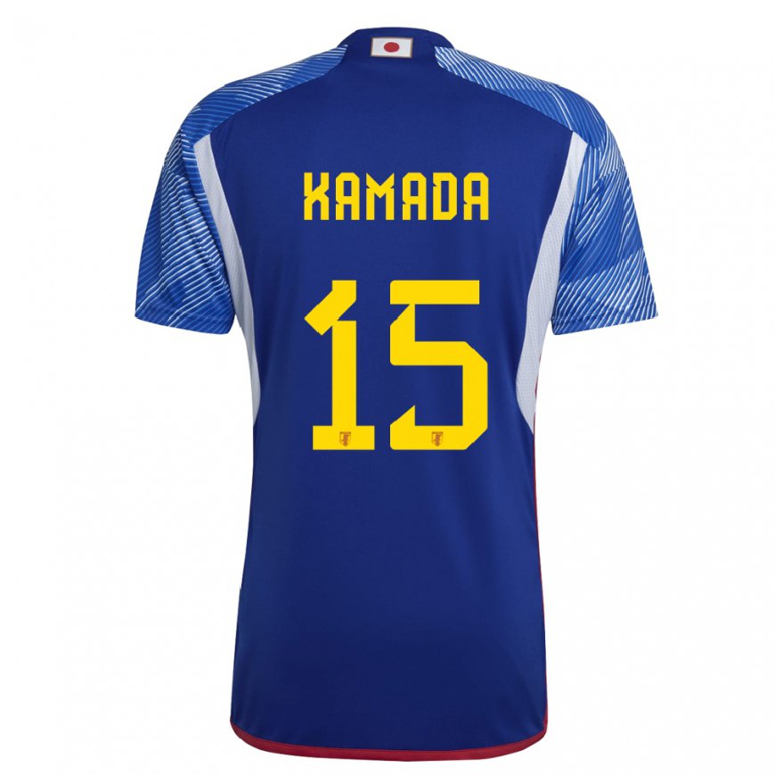 Kandiny Kinderen Japans Daichi Kamada #15 Koningsblauw Thuisshirt Thuistenue 22-24 T-shirt België