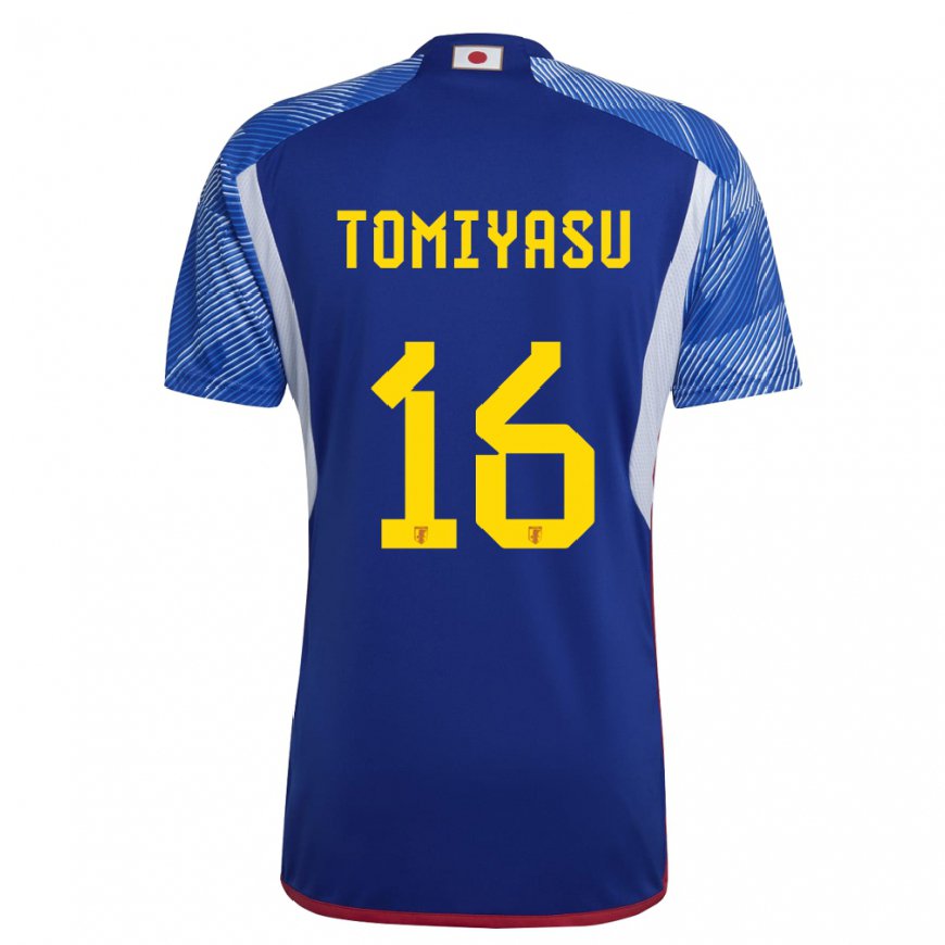 Kandiny Kinderen Japans Takehiro Tomiyasu #16 Koningsblauw Thuisshirt Thuistenue 22-24 T-shirt België