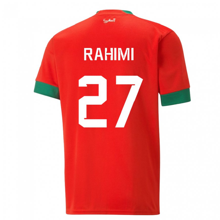 Kandiny Kinder Marokkanische Soufiane Rahimi #27 Rot Heimtrikot Trikot 22-24 T-shirt Österreich