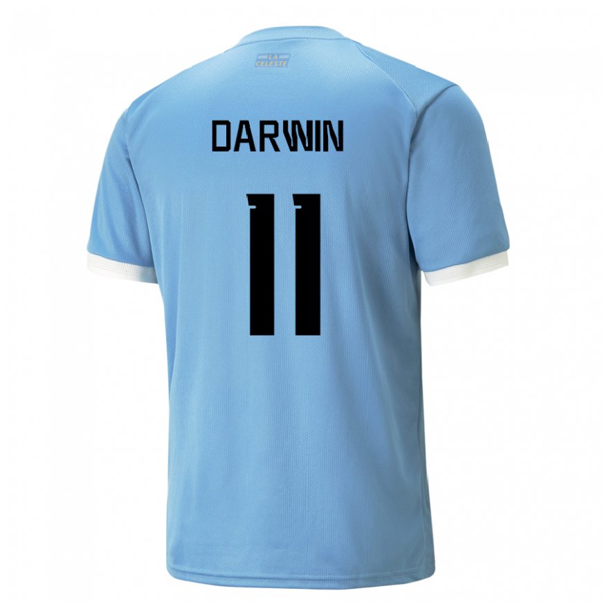 Kandiny Kinderen Uruguayaans Darwin Nunez #11 Blauw Thuisshirt Thuistenue 22-24 T-shirt