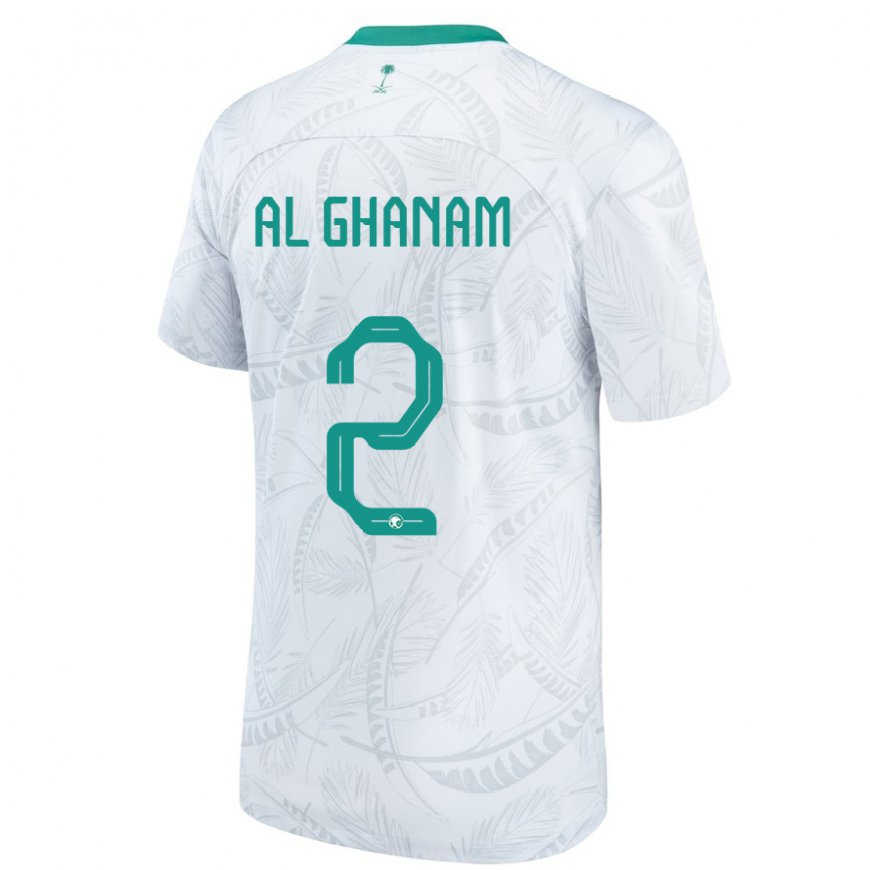 Kandiny Bambino Maglia Arabia Saudita Sultan Al Ghanam #2 Bianco Kit Gara Home 22-24 Maglietta