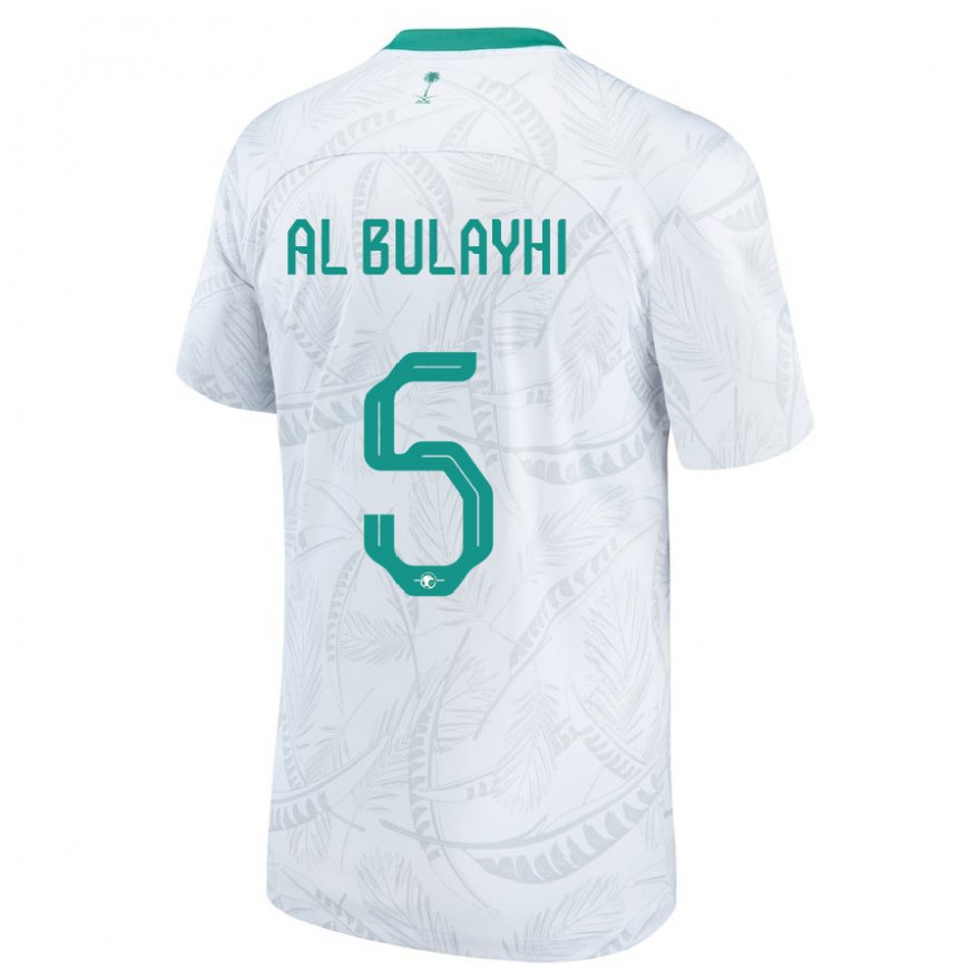 Kandiny Kinder Saudi-arabische Ali Al Bulayhi #5 Weiß Heimtrikot Trikot 22-24 T-shirt Österreich