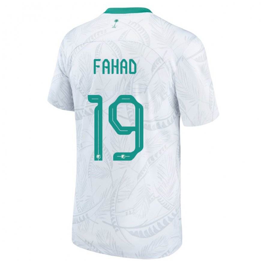 Kandiny Kinderen Saoedi-arabisch Fahad Al Muwallad #19 Wit Thuisshirt Thuistenue 22-24 T-shirt