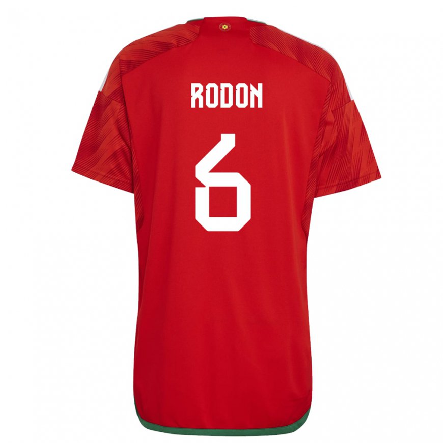 Kandiny Kinder Walisische Joe Rodon #6 Rot Heimtrikot Trikot 22-24 T-shirt Österreich