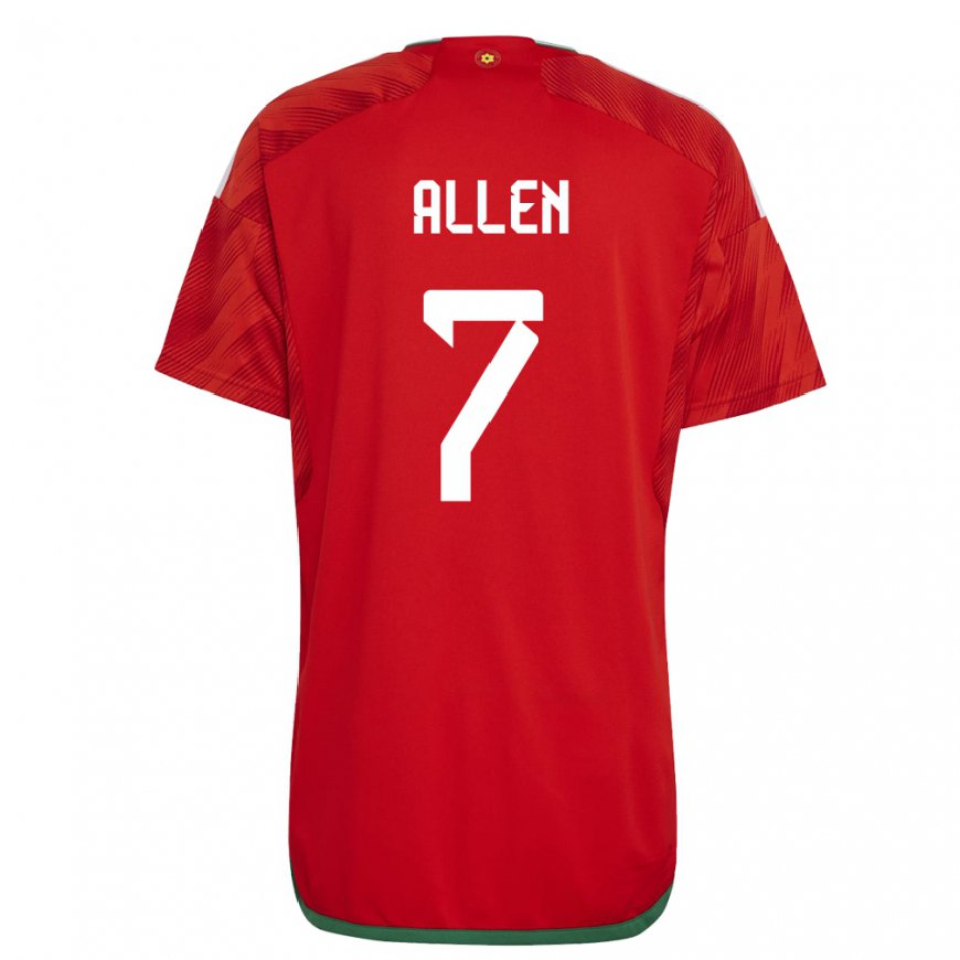 Kandiny Kinderen Welsh Joe Allen #7 Rood Thuisshirt Thuistenue 22-24 T-shirt