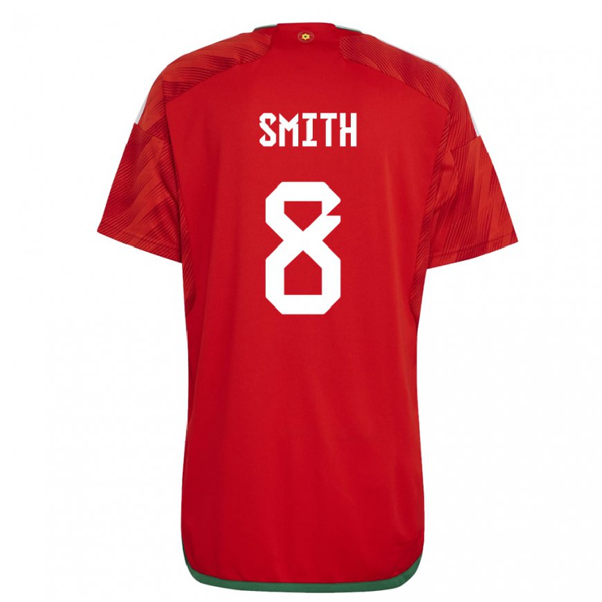 Kandiny Kinderen Welsh Matt Smith #8 Rood Thuisshirt Thuistenue 22-24 T-shirt