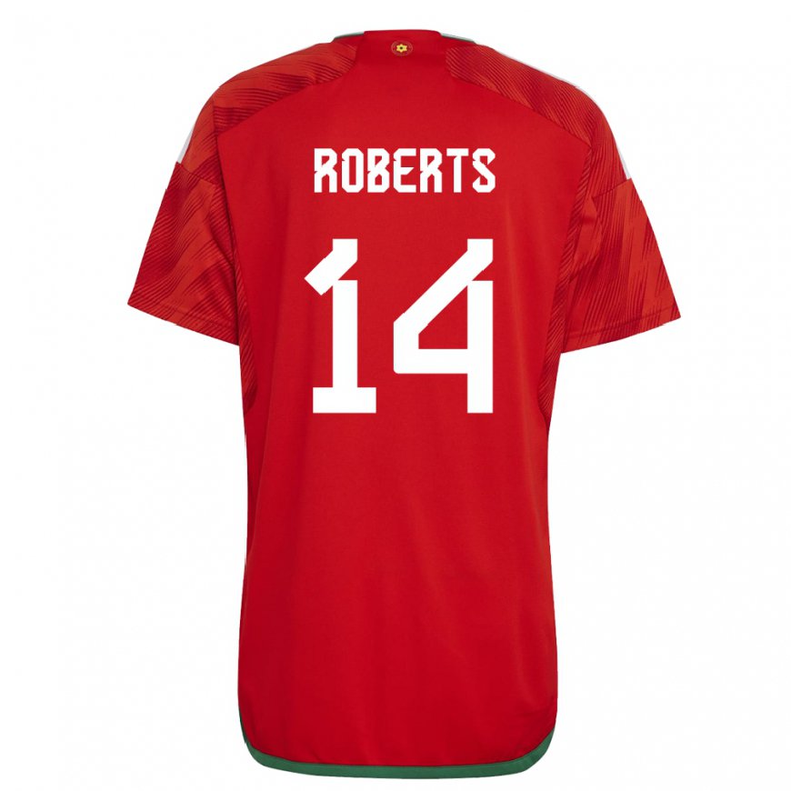 Kandiny Bambino Maglia Galles Connor Roberts #14 Rosso Kit Gara Home 22-24 Maglietta