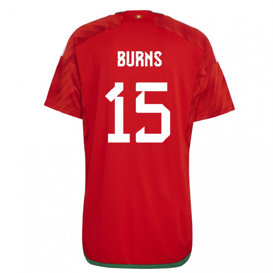 Kandiny Kinder Walisische Wes Burns #15 Rot Heimtrikot Trikot 22-24 T-shirt Österreich