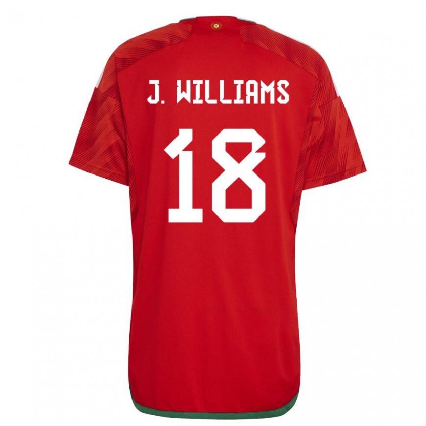 Kandiny Kinderen Welsh Jonathan Williams #18 Rood Thuisshirt Thuistenue 22-24 T-shirt