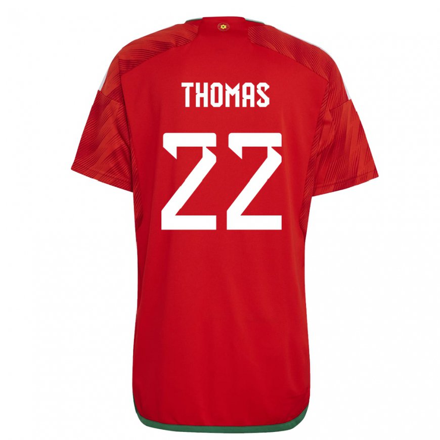 Kandiny Kinder Walisische Sorba Thomas #22 Rot Heimtrikot Trikot 22-24 T-shirt Österreich