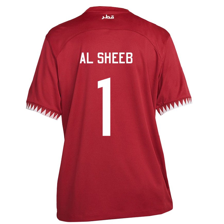 Kandiny Bambino Maglia Qatar Saad Al Sheeb #1 Marrone Kit Gara Home 22-24 Maglietta