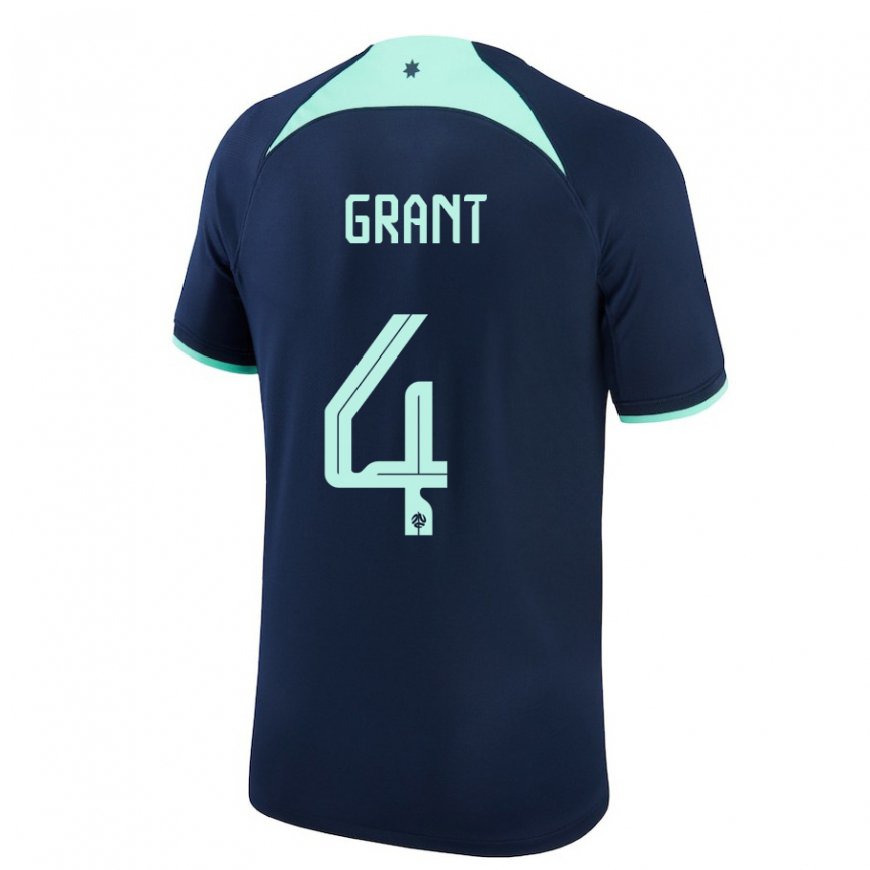 Kandiny Bambino Maglia Australia Rhyan Grant #4 Blu Scuro Kit Gara Away 22-24 Maglietta