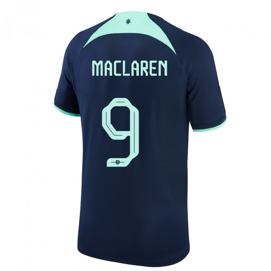 Kandiny Bambino Maglia Australia Jamie Maclaren #9 Blu Scuro Kit Gara Away 22-24 Maglietta