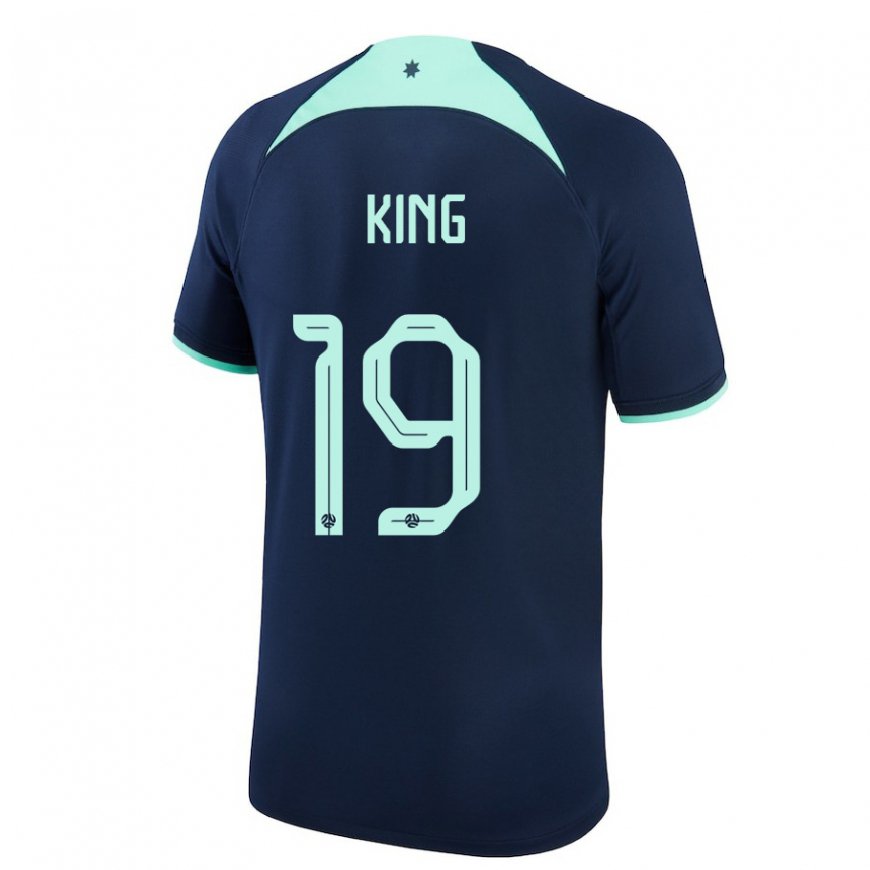 Kandiny Niño Camiseta Australia Joel King #19 Azul Oscuro 2ª Equipación 22-24 La Camisa