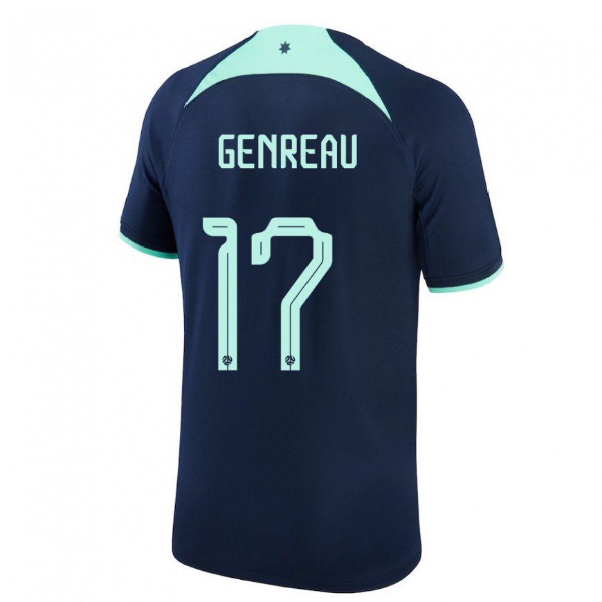 Kandiny Kinderen Australisch Denis Genreau #17 Donkerblauw Uitshirt Uittenue 22-24 T-shirt