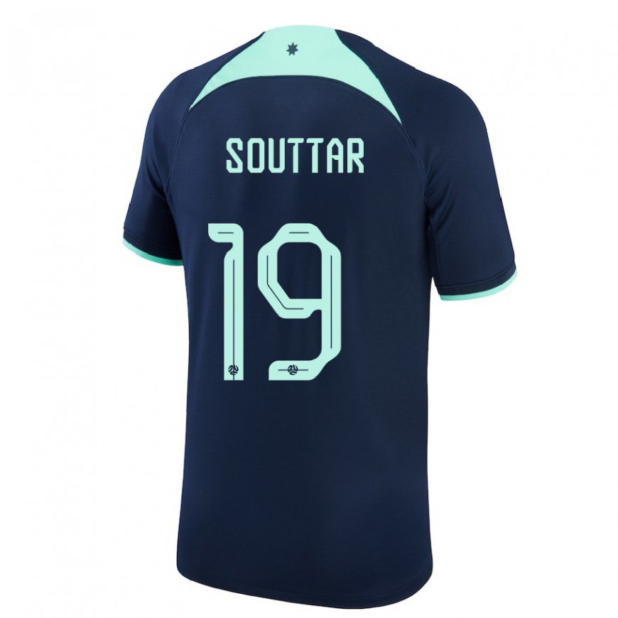 Kandiny Bambino Maglia Australia Harry Souttar #19 Blu Scuro Kit Gara Away 22-24 Maglietta