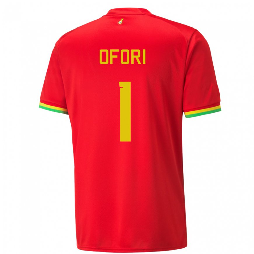 Kandiny Niño Camiseta Ghana Richard Ofori #1 Rojo 2ª Equipación 22-24 La Camisa