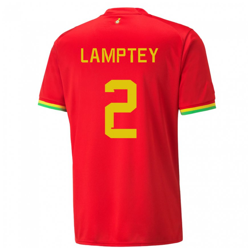 Kandiny Kinder Ghanaische Tariq Lamptey #2 Rot Auswärtstrikot Trikot 22-24 T-shirt Österreich