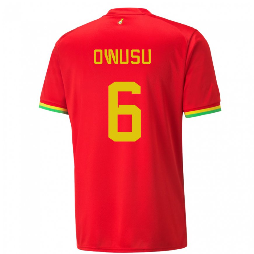 Kandiny Kinderen Ghanees Elisha Owusu #6 Rood Uitshirt Uittenue 22-24 T-shirt België