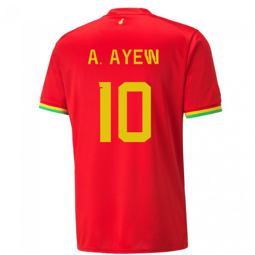 Kandiny Niño Camiseta Ghana Andre Ayew #10 Rojo 2ª Equipación 22-24 La Camisa