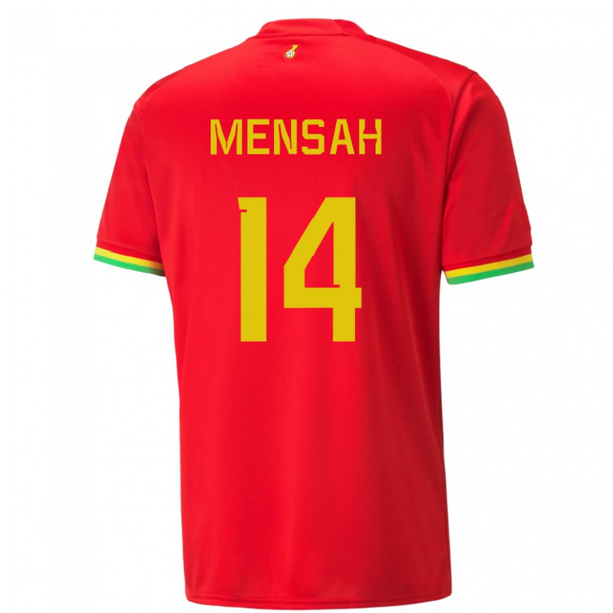 Kandiny Niño Camiseta Ghana Gideon Mensah #14 Rojo 2ª Equipación 22-24 La Camisa