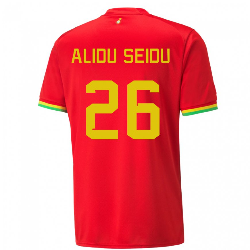 Kandiny Niño Camiseta Ghana Alidu Seidu #26 Rojo 2ª Equipación 22-24 La Camisa