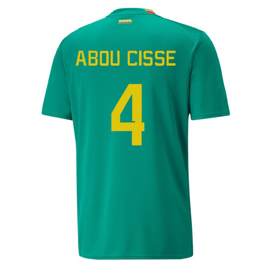 Kandiny Kinder Senegalesische Pape Abou Cisse #4 Grün Auswärtstrikot Trikot 22-24 T-shirt Österreich