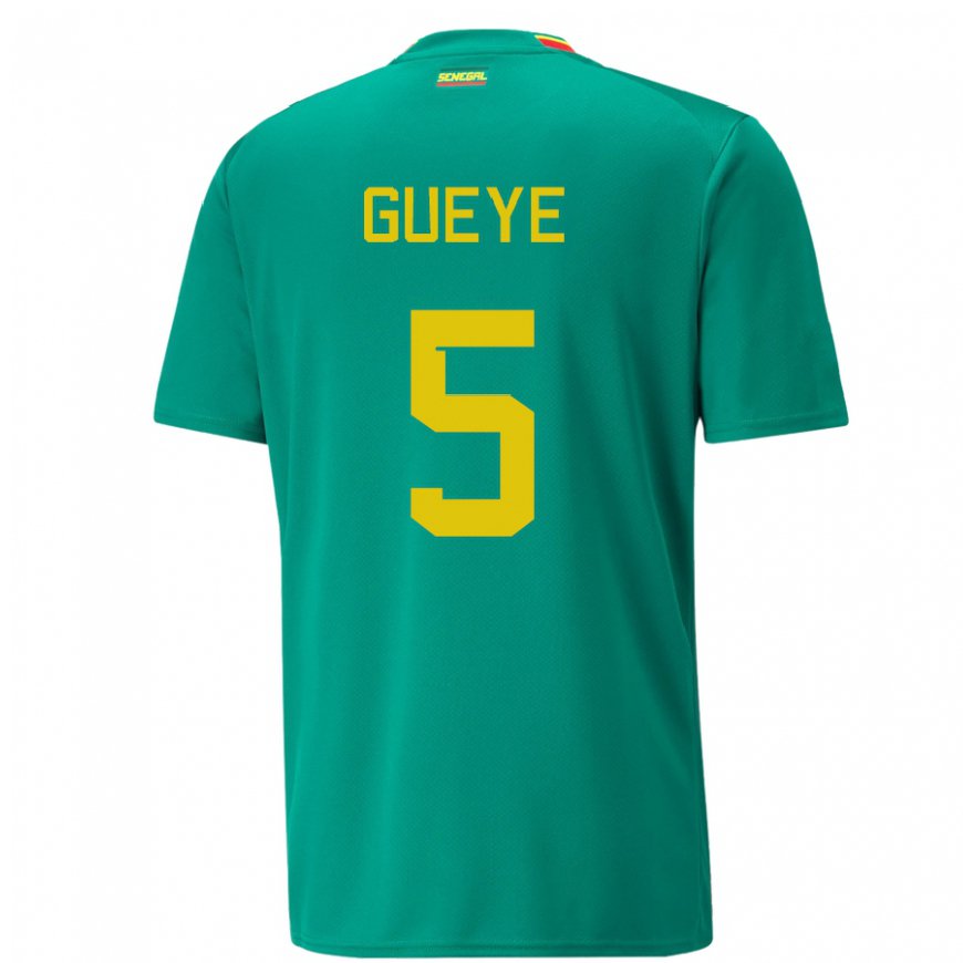 Kandiny Kinderen Senegalees Idrissa Gueye #5 Groente Uitshirt Uittenue 22-24 T-shirt België