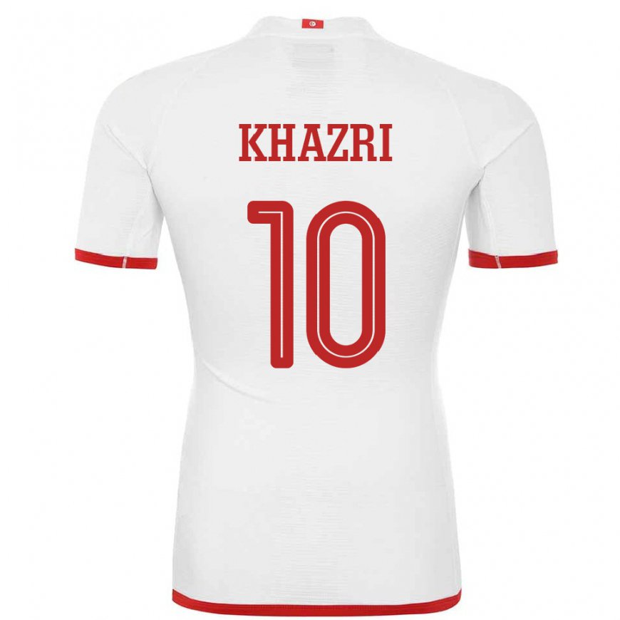 Kandiny Kinder Tunesische Wahbi Khazri #10 Weiß Auswärtstrikot Trikot 22-24 T-shirt Österreich