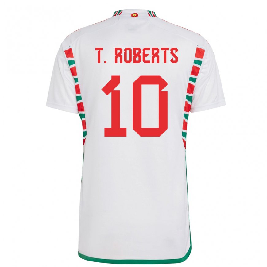 Kandiny Kinderen Welsh Tyler Roberts #10 Wit Uitshirt Uittenue 22-24 T-shirt