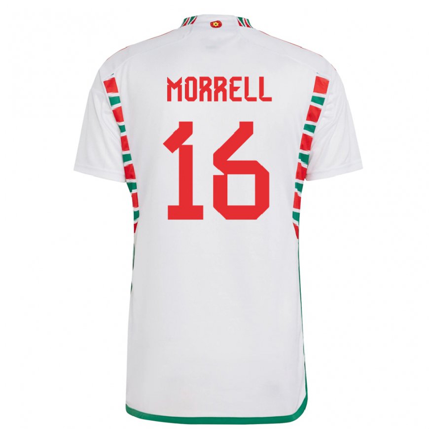 Kandiny Kinder Walisische Joe Morrell #16 Weiß Auswärtstrikot Trikot 22-24 T-shirt Österreich