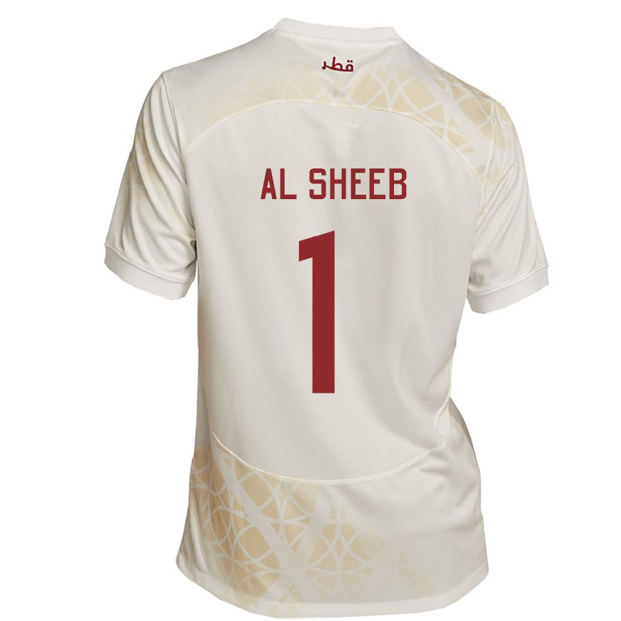 Kandiny Kinderen Qatarees Saad Al Sheeb #1 Goud Beige Uitshirt Uittenue 22-24 T-shirt België