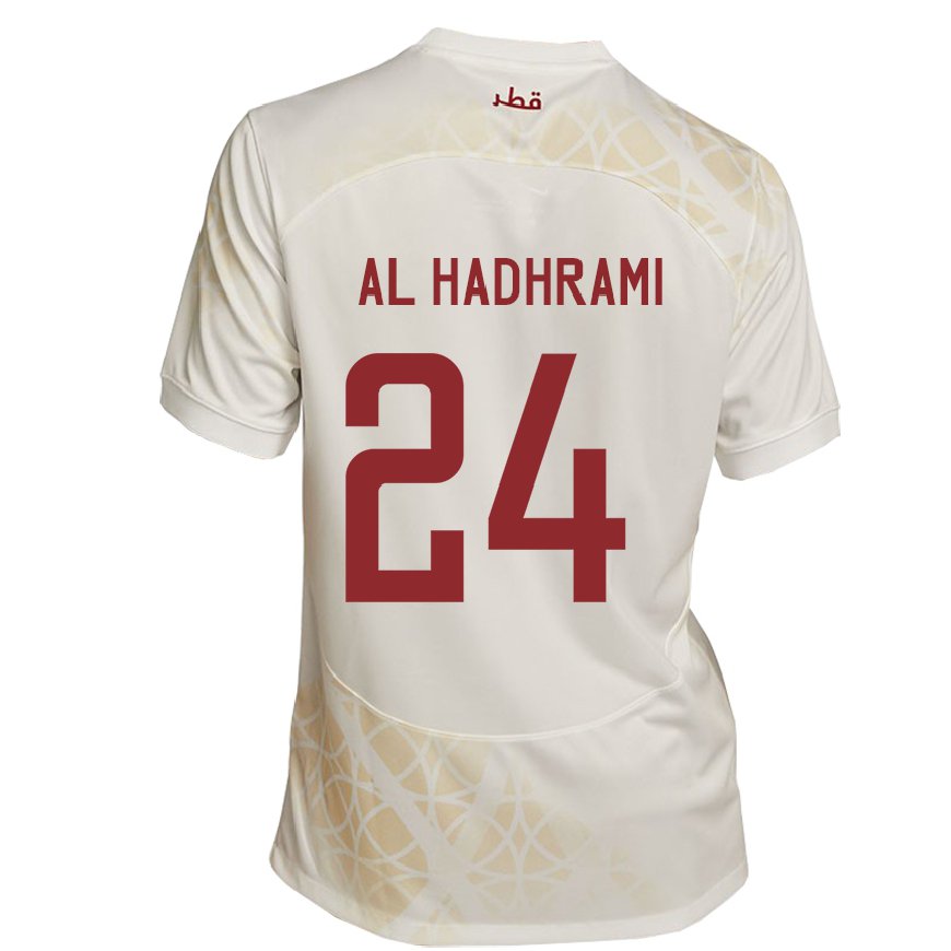 Kandiny Kinderen Qatarees Naif Abdulraheem Al Hadhrami #24 Goud Beige Uitshirt Uittenue 22-24 T-shirt