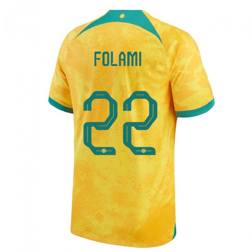 Kandiny Uomo Maglia Australia Ben Folami #22 D'oro Kit Gara Home 22-24 Maglietta