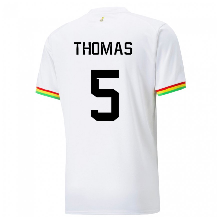 Kandiny Heren Ghanees Thomas Partey #5 Wit Thuisshirt Thuistenue 22-24 T-shirt België