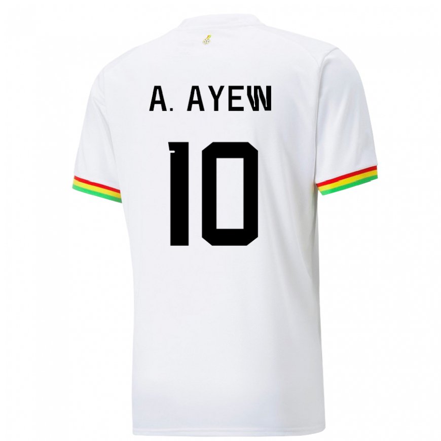 Kandiny Herren Ghanaische Andre Ayew #10 Weiß Heimtrikot Trikot 22-24 T-shirt Österreich