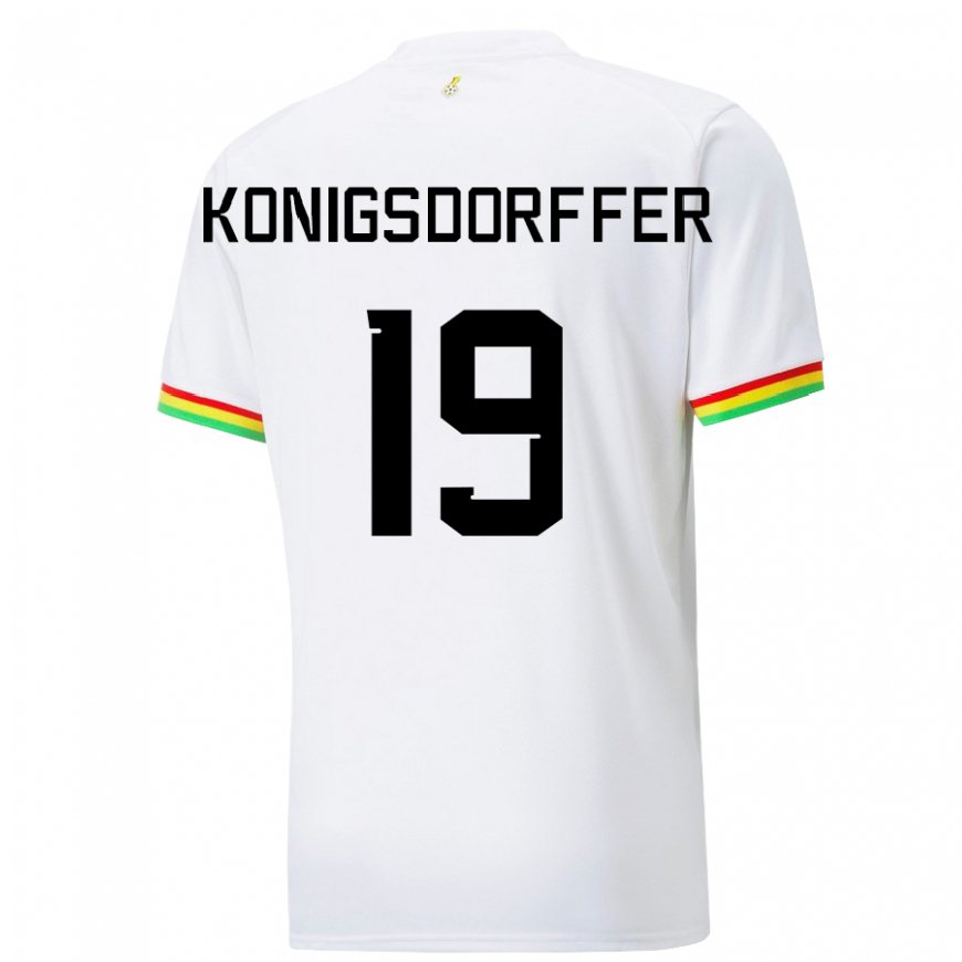 Kandiny Uomo Maglia Ghana Ransford-yeboah Konigsdorffer #19 Bianco Kit Gara Home 22-24 Maglietta