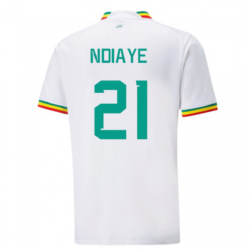 Kandiny Heren Senegalees Iliman Ndiaye #21 Wit Thuisshirt Thuistenue 22-24 T-shirt België